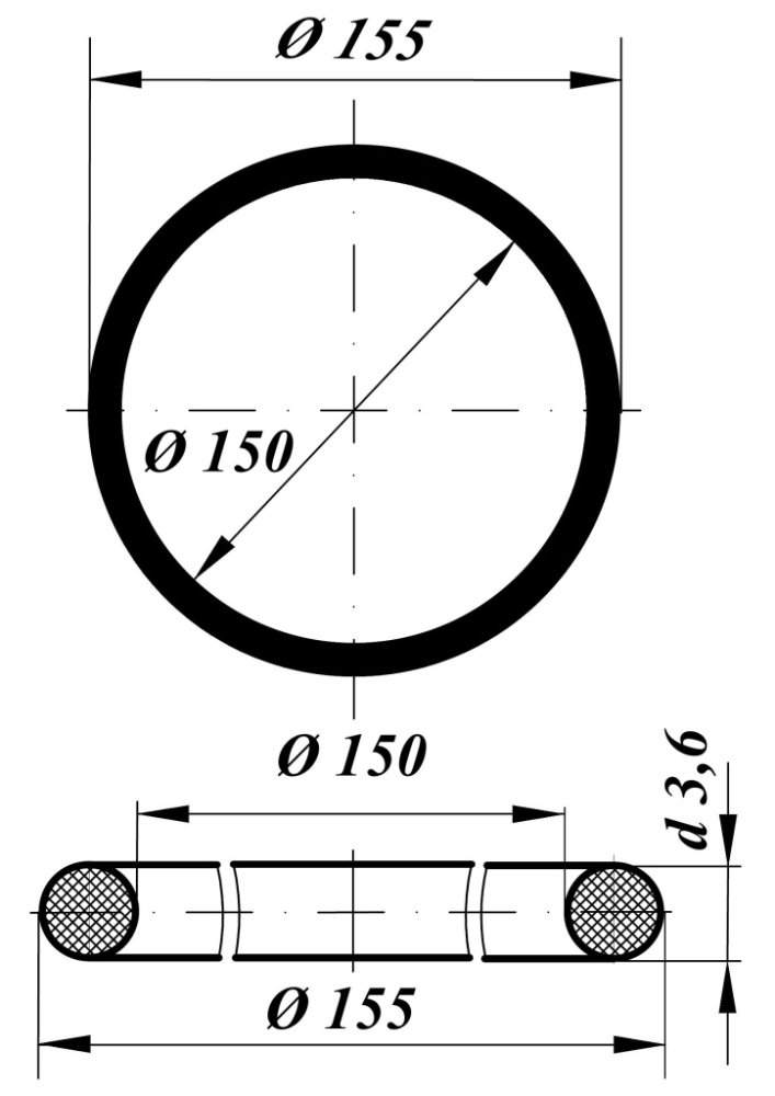 Кольцо 150-155-36-2-HNBR90
