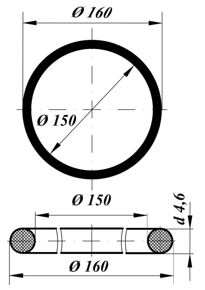 Кольцо 150-160-46-2-HNBR90