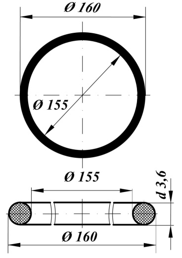 Кольцо 155-160-36-2-HNBR90